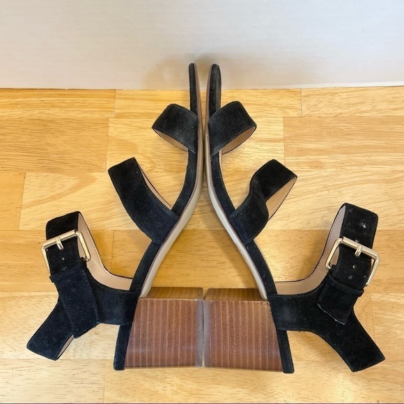 EUC J. Crew black suede heeled sandals - Picture 6 of 9
